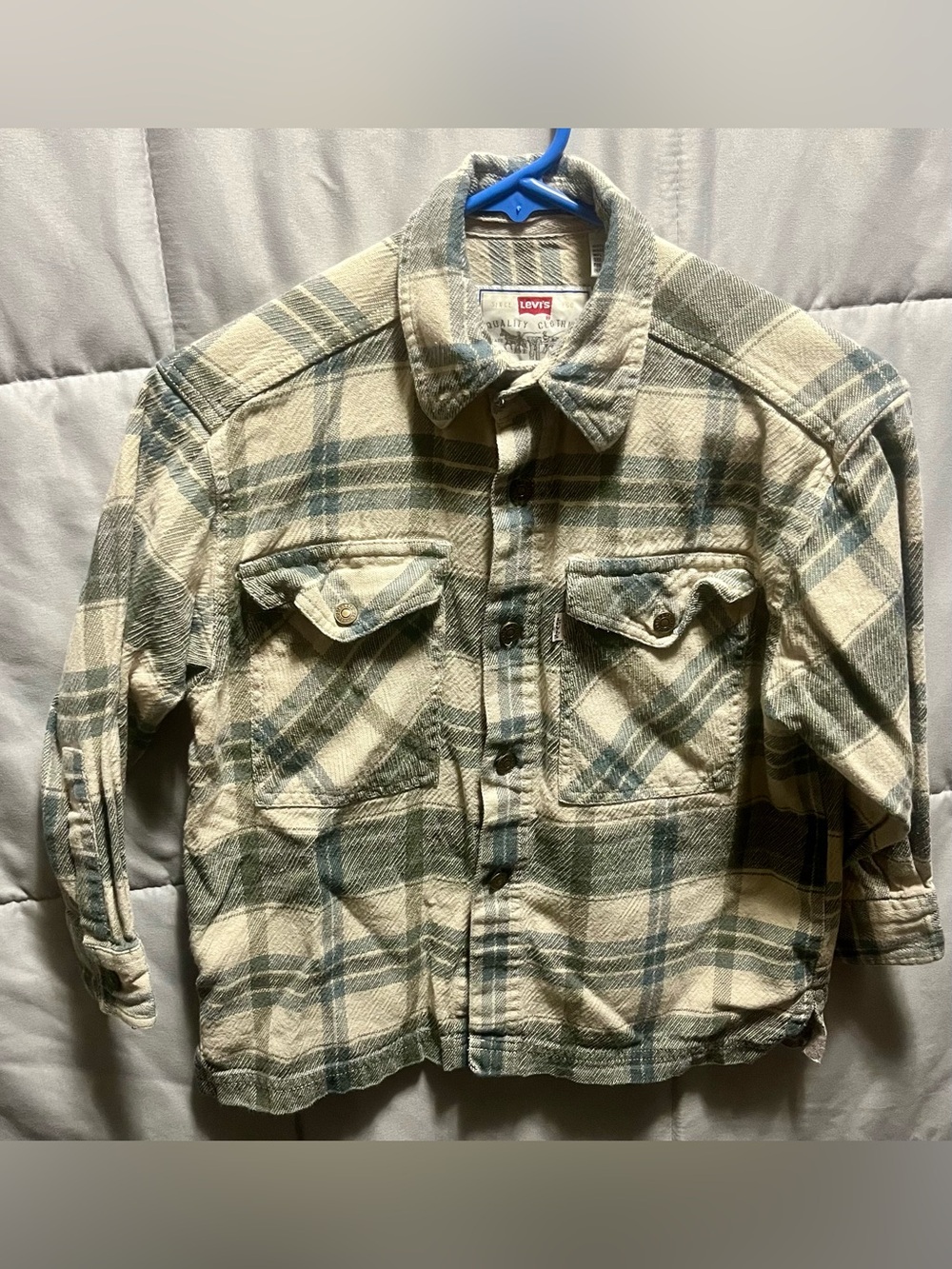 Vintage Ladies Levi’s Top Shirt Size S Small White Tab Flannel